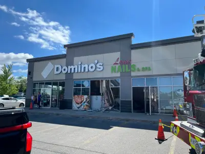 Vehicle Crashes into Domino's Pizza in Barrie, Ontario