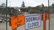 Demolition of Stony Plain Road Strip Mall Begins in Edmonton