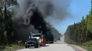 Highway 101 Reopens After Transport Truck Fire Near Foleyet