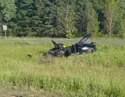 Lamborghini Crashes Onto Highway 403 After Alleged Race With Motorcycle