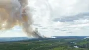 Massive Wildfire South of Timmins Rages Uncontrolled, Threatens Communities
