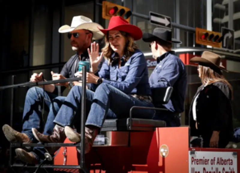 Alberta Premier Smith gets cheers and jeers at Calgary Stampede parade
