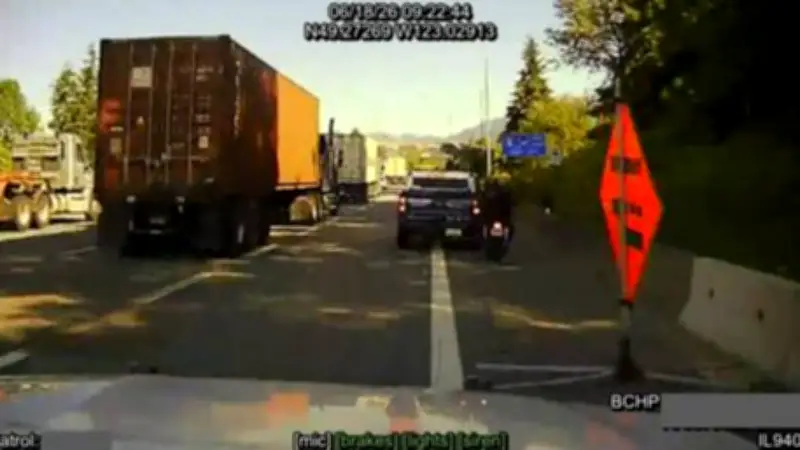 B.C. RCMP: 'Dangerous and Illegal' Motorcycle Driving Caught on Camera Before Crash