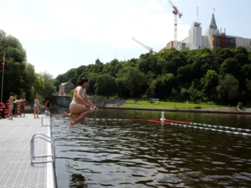 Canada Day at NCC's New Swimming Dock Beneath Parliament
