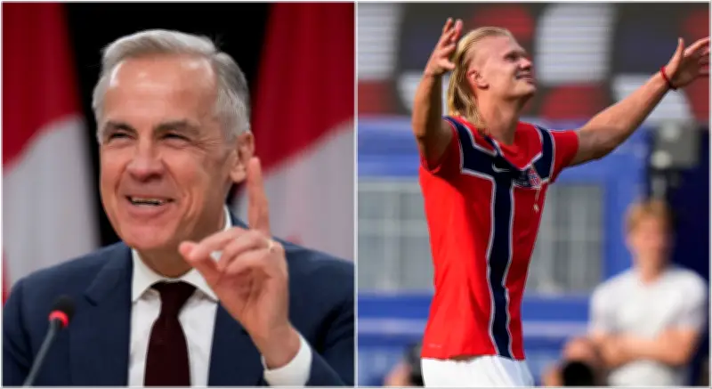 Carney Jokes About Haaland to Norwegian PM in Playful Pitch
