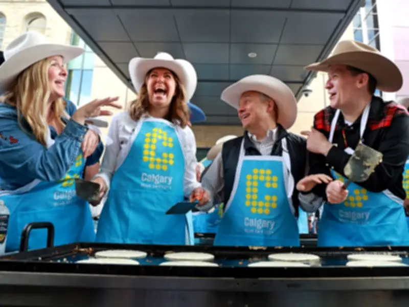 First Flip Pancake Breakfast Kicks Off 2026 Calgary Stampede with Politicians and Crowds