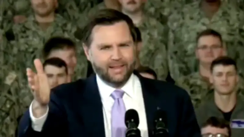 JD Vance's Biden fall joke falls flat with troops at Virginia base
