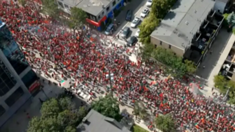 Portugal fans take over downtown Toronto streets for World Cup fan march