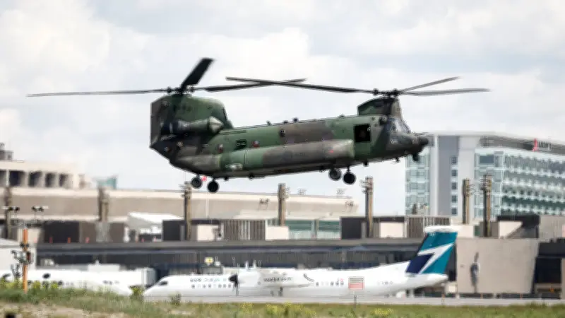 RCAF Helicopter Flypast Over LeBreton Flats for Canada-Morocco World Cup Match