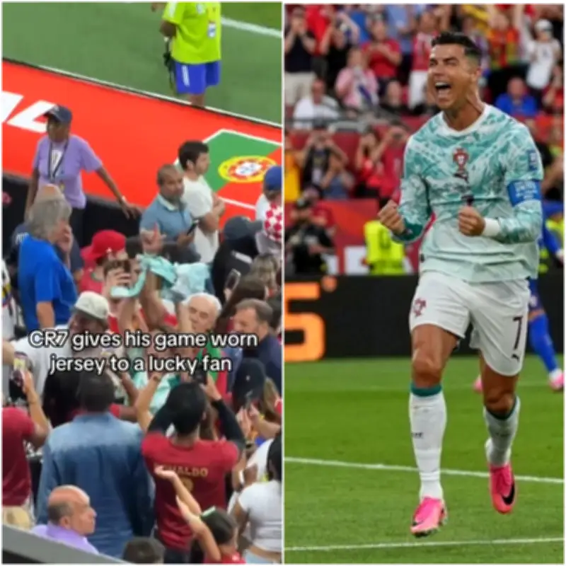 Ronaldo Gives Fan Jersey After Portugal Beats Croatia 2-1 in Toronto