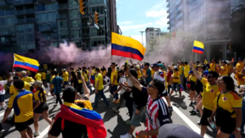 Sea of Yellow: Colombian Fans Flood Vancouver for Last World Cup March