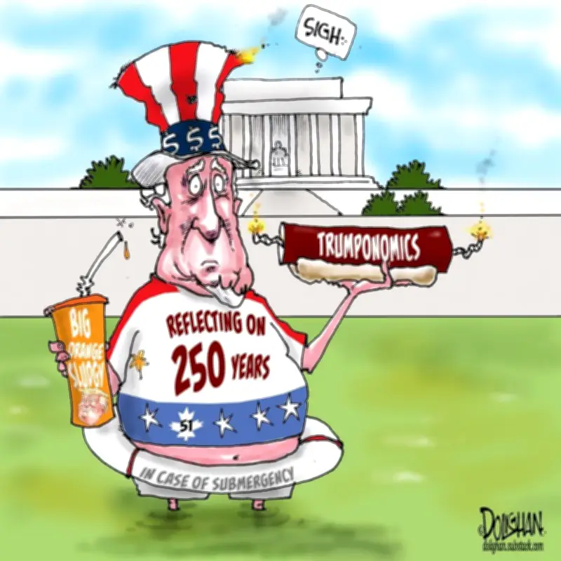 Tim Dolighan Cartoon, July 4, 2026