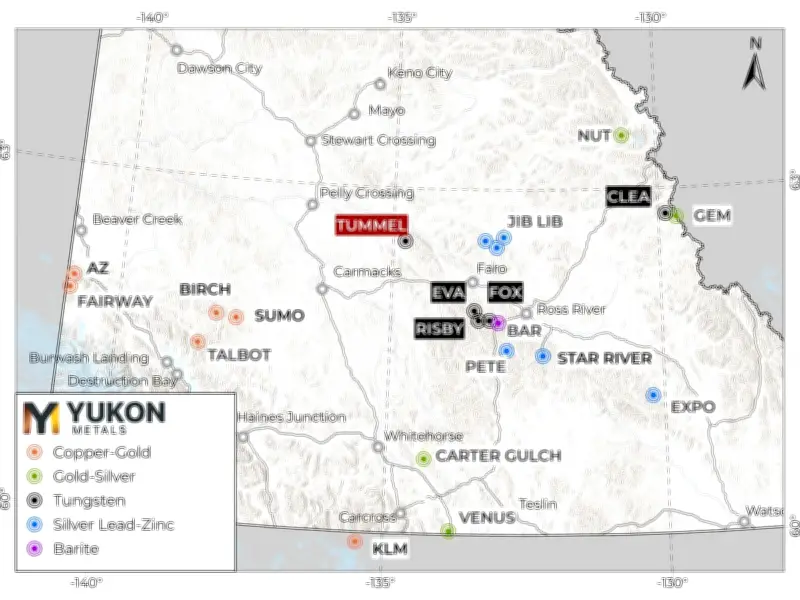 Yukon Metals Expands Tungsten Portfolio with Staking of Historic Tummel Showing