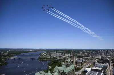 US, Canadian Air Forces Conduct Flypast Over Ottawa for July 4