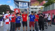 Man charged with trespassing after 'FIFA = Greed' sign at Exhibition Place